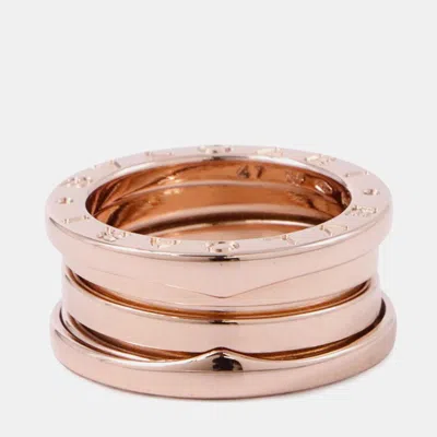Pre-owned Bvlgari B.zero1 18k Rose Gold Band Ring Eu 47