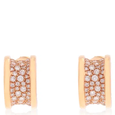 Bvlgari B.zero1 18k Rose Gold Diamond Pave Earrings In ["pink","gold Tone","rose Gold Tone"]