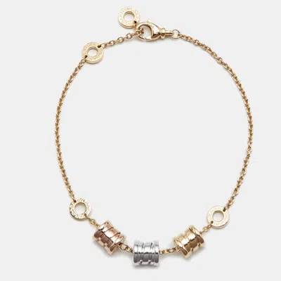 Pre-owned Bvlgari B.zero1 18k Three Tone Gold Bracelet