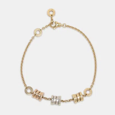 Pre-owned Bvlgari B.zero1 18k Three Tone Gold Element Soft Bracelet