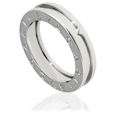 Bvlgari B.zero1 18k White Gold 1-band Ring In Silver