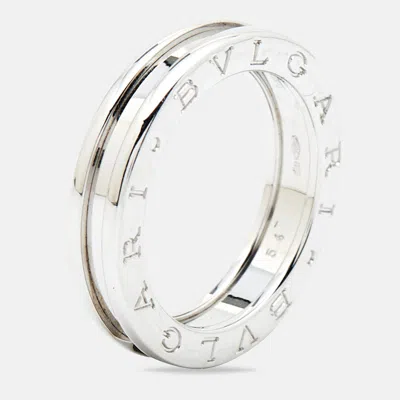 Pre-owned Bvlgari B.zero1 18k White Gold 1-band Ring Size 54