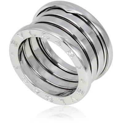 Bvlgari B.zero1 18k White Gold 4-band Ring In Silver