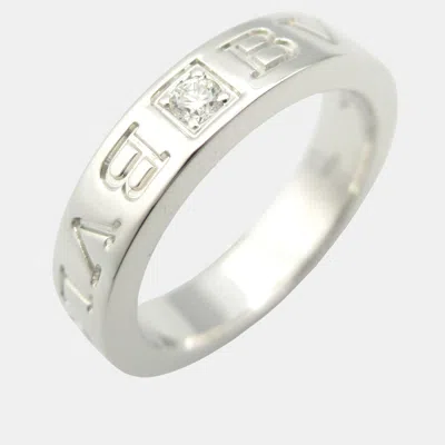 Pre-owned Bvlgari B.zero1 18k White Gold And Diamond Band Ring Eu 47
