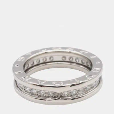 Pre-owned Bvlgari B.zero1 18k White Gold Diamond Ring Eu 49