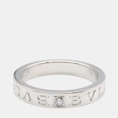 Pre-owned Bvlgari B.zero1 18k White Gold Diamond Ring Eu 57