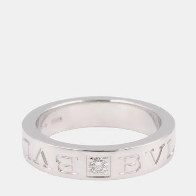 Pre-owned Bvlgari B.zero1 18k White Gold Diamond Women's Ring Eu 48