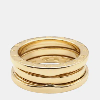 Pre-owned Bvlgari B.zero1 18k Yellow Gold 2-band Ring Eu 55