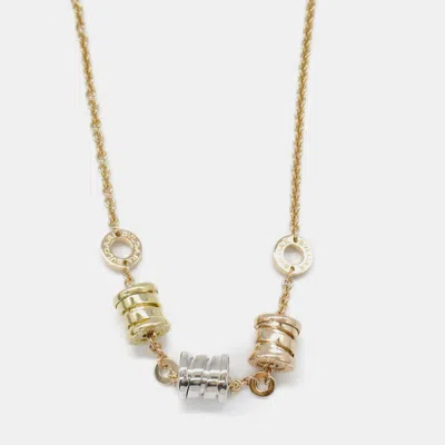Pre-owned Bvlgari B.zero1 18k Yellow Rose And White Gold Pendant Necklace