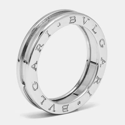 Pre-owned Bvlgari B.zero1 1-band 18k White Gold Band Ring Size 58