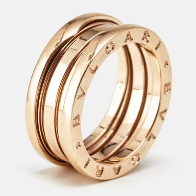 Pre-owned Bvlgari B.zero1 4-band 18k Rose Gold Band Ring Size 58