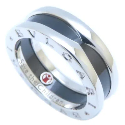 Pre-owned Bvlgari B.zero1 Black Ceramic Silver 925 Band Ring ()