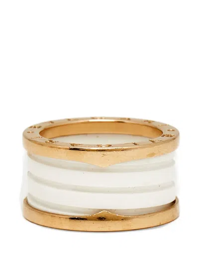 Pre-owned Bvlgari B.zero1 Ceramic Ring In Pink