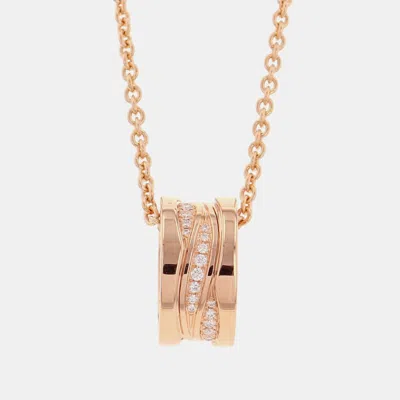 Pre-owned Bvlgari B.zero1 Design Legend 18k Pink Gold Necklace