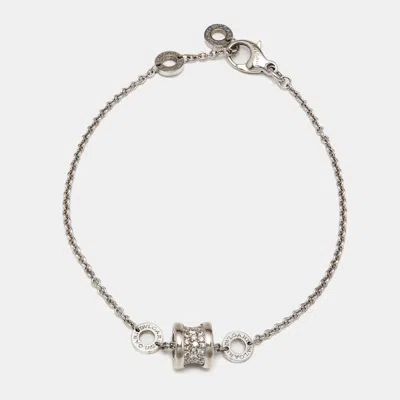 Pre-owned Bvlgari B.zero1 Diamonds 18k White Gold Bracelet M/l