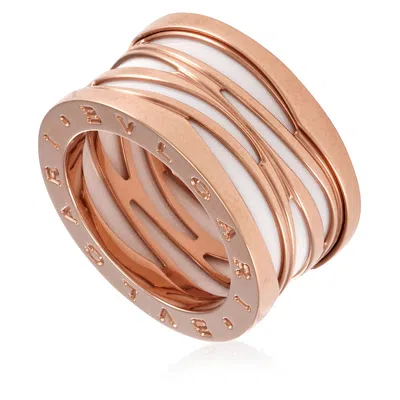 Bvlgari B.zero1 Ladies 18k Rose Gold Ring Size 55 In ["pink","gold Tone","rose Gold Tone"]