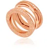 Bvlgari B.zero1 Ladies 4-band Ring In 18 Kt Rose Gold And Pave