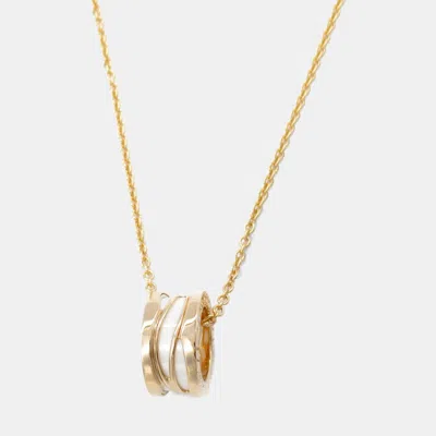 Pre-owned Bvlgari B.zero1 Legend 18k Rose Gold And White Ceramic Necklace