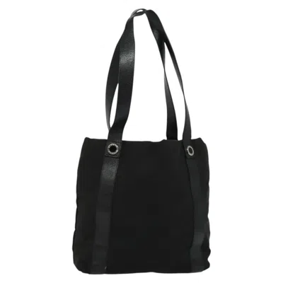Pre-owned Bvlgari B.zero1 Logomania Bag Canvas With Leather Black Canvas Tote Bag Bag ()