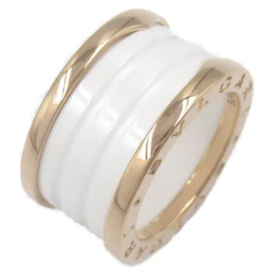 Pre-owned Bvlgari B.zero1 Pink White Ceramic Band Ring () In Multi
