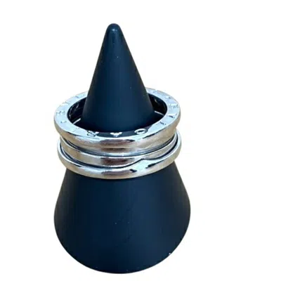 Pre-owned Bvlgari B.zero1 Silver White Gold (18k) Band Ring ()