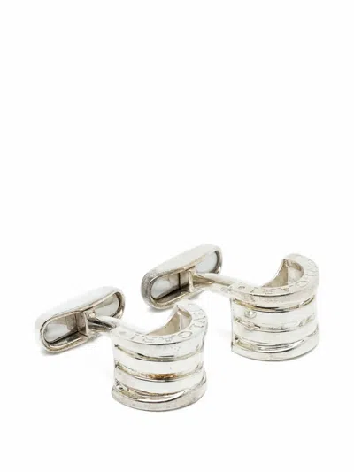 Pre-owned Bvlgari B.zero1 Sterling Silver Cufflinks