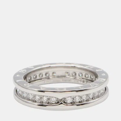 Pre-owned Bvlgari B.zero1 White Gold Diamond Ring Eu 52