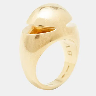 Pre-owned Bvlgari Cabochon 18kt Yellow Gold Ring Size 55