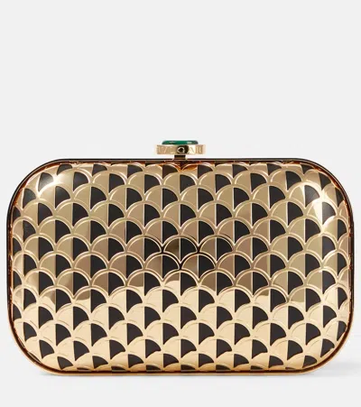 Bvlgari Calla Leather Clutch In Gold
