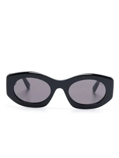 Bvlgari Bulgari Oval Frame Sunglasses In Black