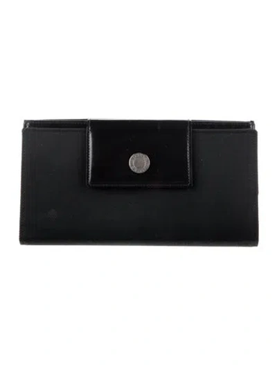 Pre-owned Bvlgari Canvas Continental Wallet In Black
