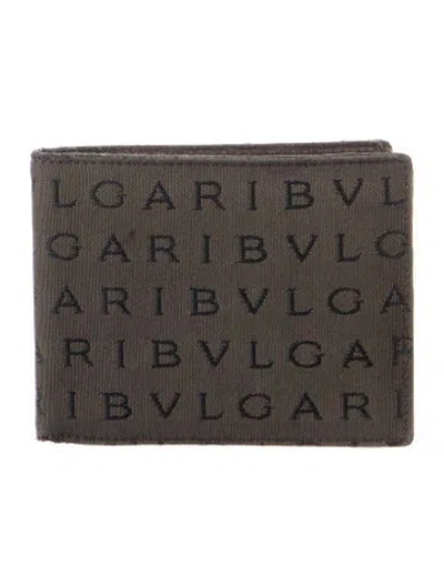 Pre-owned Bvlgari Canvas Graphic Print Bifold Wallet In Brown