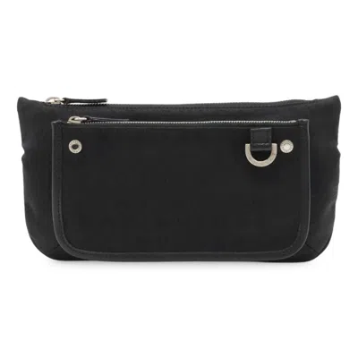 Pre-owned Bvlgari Canvas Leather Fanny Pack () In Black