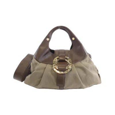 Pre-owned Bvlgari Canvas Leather Handbag ()
