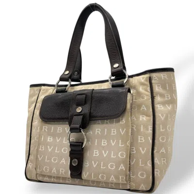 Pre-owned Bvlgari Canvas Leather Handbag ()