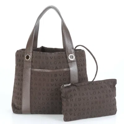 Pre-owned Bvlgari Canvas Leather Shoulder Bag ()