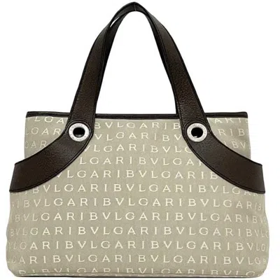 Pre-owned Bvlgari Canvas Leather Tote Bag ()