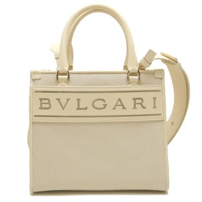Pre-owned Bvlgari Canvas Leather Tote Bag ()