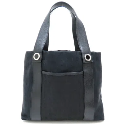 Pre-owned Bvlgari Canvas Leather Tote Bag ()