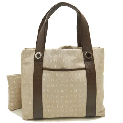 Pre-owned Bvlgari Canvas Leather Tote Bag ()
