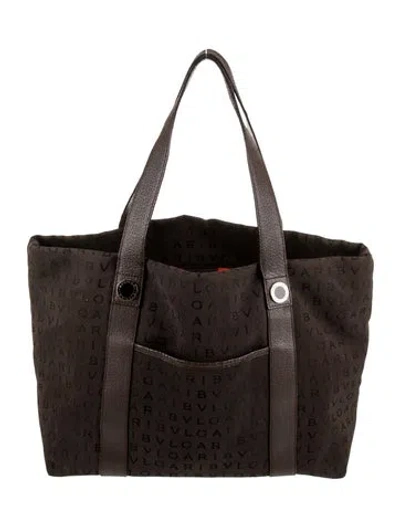 Pre-owned Bvlgari Canvas Tote In Brown