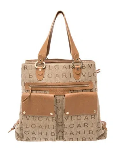 Pre-owned Bvlgari Canvas Tote In Brown