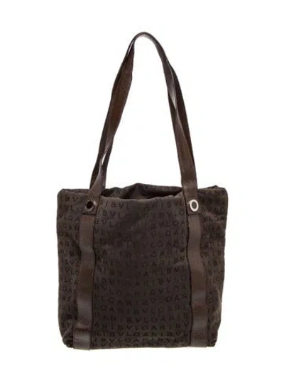 Pre-owned Bvlgari Canvas Tote In Brown
