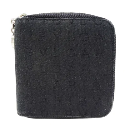 Pre-owned Bvlgari Canvas Wallet (bi-fold) () In Black