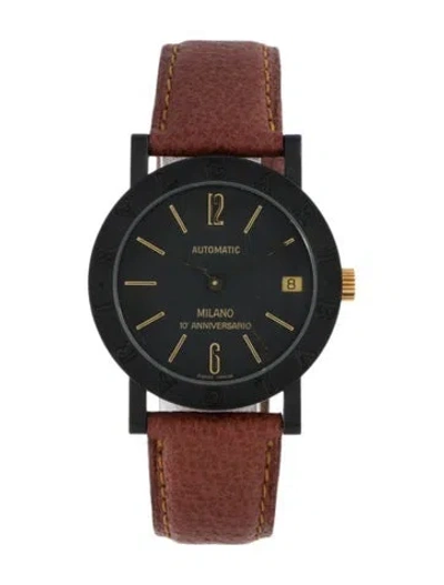 Pre-owned Bvlgari Carbongold Milan 10th Anniversary Watch, 33mm In Multi