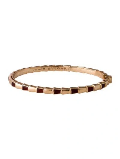Pre-owned Bvlgari Carnelian Serpenti Viper Bracelet, 5.75" In Multicolor