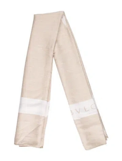 Pre-owned Bvlgari Cashmere Colorblock Pattern Scarf In Neutral