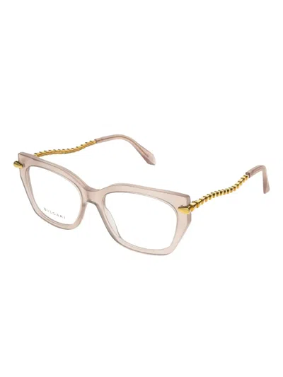 Bvlgari Cat-eye Embellished Glasses In Neutral