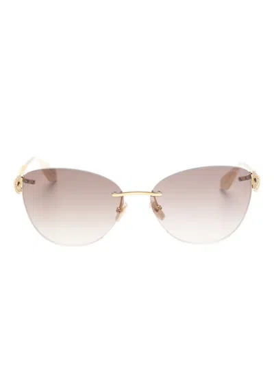 Bvlgari Cat Eye-frame Sunglasses In Gold
