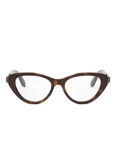 Bvlgari Cat-eye Glasses In Brown
